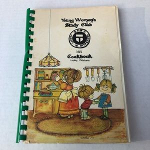Young Women's Study Club 1981 Cookbook Leedy OK GFWC Vintage Spiral Bound